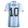 Maillot de Supporter Argentine 3 Star MESSI 10 Domicile Coupe du Monde 2022 Pour Enfant